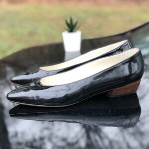 Cole Haan Made Spain Black Patented Leather Slip On Heels Pumps WOMENS Size 9 AA